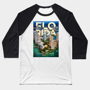 Florida Travel Poster Baseball T-Shirt